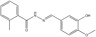 N'-[(E)-(3-hydroxy-4-methoxyphenyl)methylidene]-2-methylbenzohydrazide 结构式