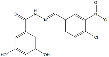 N'-[(E)-(4-chloro-3-nitrophenyl)methylidene]-3,5-dihydroxybenzohydrazide,,结构式