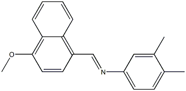 N-(3,4-dimethylphenyl)-N-[(E)-(4-methoxy-1-naphthyl)methylidene]amine,,结构式