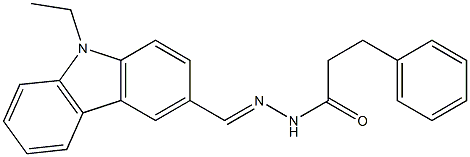 N'-[(E)-(9-ethyl-9H-carbazol-3-yl)methylidene]-3-phenylpropanohydrazide 化学構造式