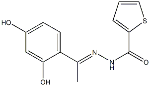 N'-[(E)-1-(2,4-dihydroxyphenyl)ethylidene]-2-thiophenecarbohydrazide Struktur