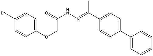 N'-[(E)-1-[1,1'-biphenyl]-4-ylethylidene]-2-(4-bromophenoxy)acetohydrazide 化学構造式