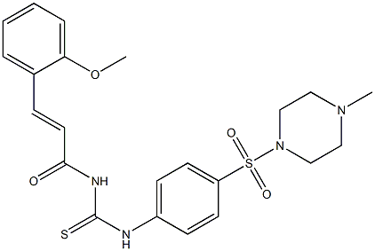 N-[(E)-3-(2-methoxyphenyl)-2-propenoyl]-N'-{4-[(4-methyl-1-piperazinyl)sulfonyl]phenyl}thiourea Structure