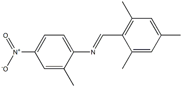 N-[(E)-mesitylmethylidene]-N-(2-methyl-4-nitrophenyl)amine 化学構造式