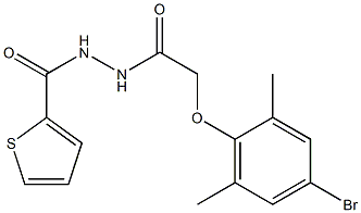 N'-[2-(4-bromo-2,6-dimethylphenoxy)acetyl]-2-thiophenecarbohydrazide 结构式