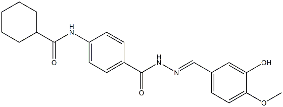 N-[4-({2-[(E)-(3-hydroxy-4-methoxyphenyl)methylidene]hydrazino}carbonyl)phenyl]cyclohexanecarboxamide Structure
