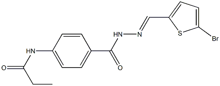 N-[4-({2-[(E)-(5-bromo-2-thienyl)methylidene]hydrazino}carbonyl)phenyl]propanamide Structure