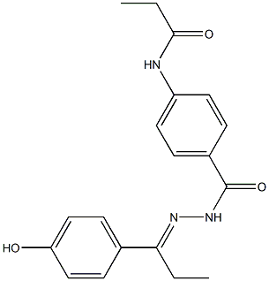 N-[4-({2-[(E)-1-(4-hydroxyphenyl)propylidene]hydrazino}carbonyl)phenyl]propanamide Structure