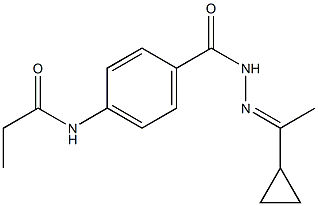 N-[4-({2-[(E)-1-cyclopropylethylidene]hydrazino}carbonyl)phenyl]propanamide 结构式