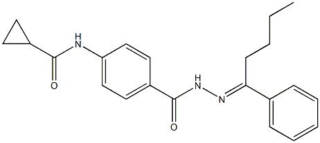 N-[4-({2-[(E)-1-phenylpentylidene]hydrazino}carbonyl)phenyl]cyclopropanecarboxamide