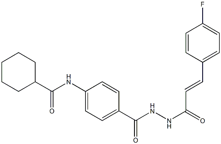 N-[4-({2-[(E)-3-(4-fluorophenyl)-2-propenoyl]hydrazino}carbonyl)phenyl]cyclohexanecarboxamide Struktur