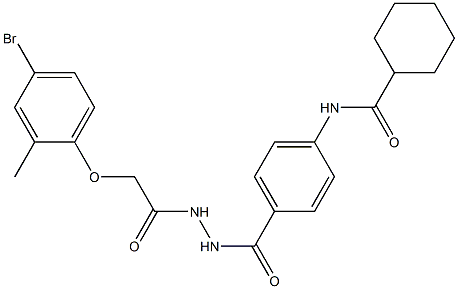 N-[4-({2-[2-(4-bromo-2-methylphenoxy)acetyl]hydrazino}carbonyl)phenyl]cyclohexanecarboxamide Struktur