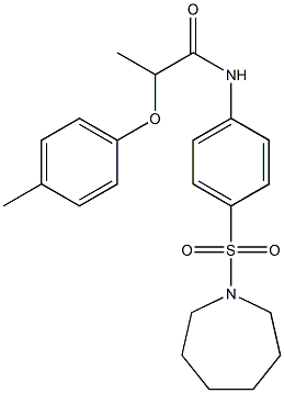 N-[4-(1-azepanylsulfonyl)phenyl]-2-(4-methylphenoxy)propanamide Struktur