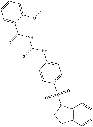 N-[4-(2,3-dihydro-1H-indol-1-ylsulfonyl)phenyl]-N'-(2-methoxybenzoyl)thiourea Structure