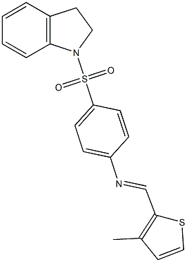 4-(2,3-dihydro-1H-indol-1-ylsulfonyl)-N-[(E)-(3-methyl-2-thienyl)methylidene]aniline