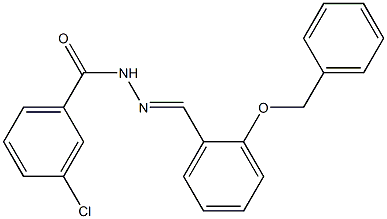 N'-{(E)-[2-(benzyloxy)phenyl]methylidene}-3-chlorobenzohydrazide 化学構造式