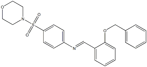 N-{(E)-[2-(benzyloxy)phenyl]methylidene}-N-[4-(4-morpholinylsulfonyl)phenyl]amine Structure