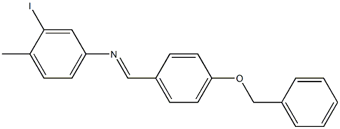 N-{(E)-[4-(benzyloxy)phenyl]methylidene}-N-(3-iodo-4-methylphenyl)amine 化学構造式