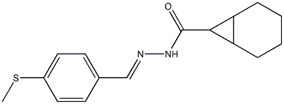 N'-{(E)-[4-(methylsulfanyl)phenyl]methylidene}bicyclo[4.1.0]heptane-7-carbohydrazide,,结构式