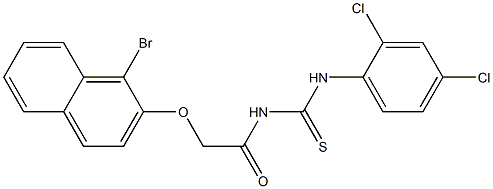 N-{2-[(1-bromo-2-naphthyl)oxy]acetyl}-N'-(2,4-dichlorophenyl)thiourea Struktur