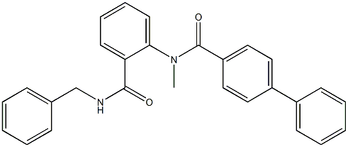 N-{2-[(benzylamino)carbonyl]phenyl}-N-methyl[1,1'-biphenyl]-4-carboxamide 化学構造式