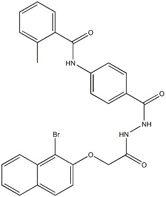 N-{4-[(2-{2-[(1-bromo-2-naphthyl)oxy]acetyl}hydrazino)carbonyl]phenyl}-2-methylbenzamide 结构式