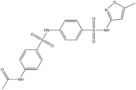 N-{4-[(4-{[(5-methyl-3-isoxazolyl)amino]sulfonyl}anilino)sulfonyl]phenyl}acetamide Struktur