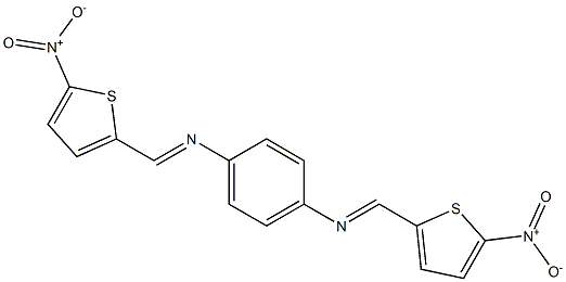 N-[(E)-(5-nitro-2-thienyl)methylidene]-N-(4-{[(E)-(5-nitro-2-thienyl)methylidene]amino}phenyl)amine Structure