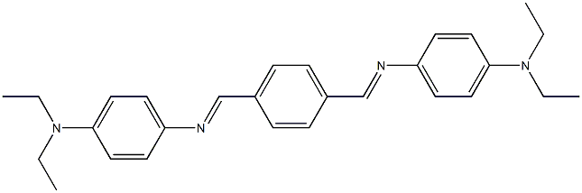 N-[4-(diethylamino)phenyl]-N-{(E)-[4-({[4-(diethylamino)phenyl]imino}methyl)phenyl]methylidene}amine,,结构式