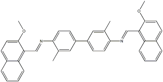 N-[(E)-(2-methoxy-1-naphthyl)methylidene]-N-(4'-{[(E)-(2-methoxy-1-naphthyl)methylidene]amino}-3,3'-dimethyl[1,1'-biphenyl]-4-yl)amine Structure