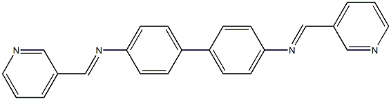 N-[(E)-3-pyridinylmethylidene]-N-(4'-{[(E)-3-pyridinylmethylidene]amino}[1,1'-biphenyl]-4-yl)amine Structure