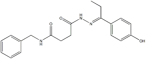 N-benzyl-4-{2-[(E)-1-(4-hydroxyphenyl)propylidene]hydrazino}-4-oxobutanamide|