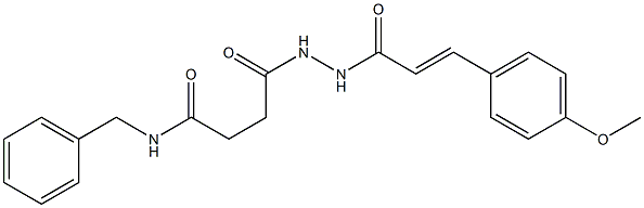 N-benzyl-4-{2-[(E)-3-(4-methoxyphenyl)-2-propenoyl]hydrazino}-4-oxobutanamide,,结构式