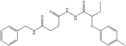 N-benzyl-4-{2-[2-(4-methylphenoxy)butanoyl]hydrazino}-4-oxobutanamide Struktur