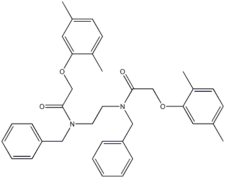 N-benzyl-N-(2-{benzyl[2-(2,5-dimethylphenoxy)acetyl]amino}ethyl)-2-(2,5-dimethylphenoxy)acetamide Struktur