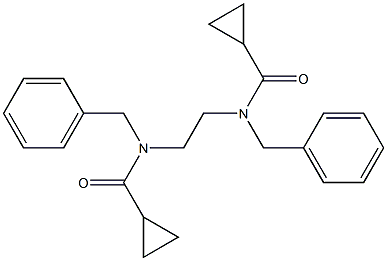 N-benzyl-N-{2-[benzyl(cyclopropylcarbonyl)amino]ethyl}cyclopropanecarboxamide Struktur