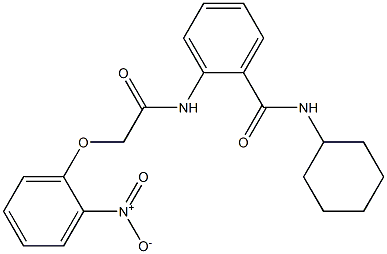 N-cyclohexyl-2-{[2-(2-nitrophenoxy)acetyl]amino}benzamide,,结构式