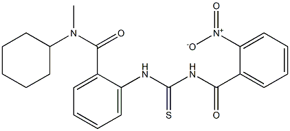 N-cyclohexyl-N-methyl-2-({[(2-nitrobenzoyl)amino]carbothioyl}amino)benzamide 结构式