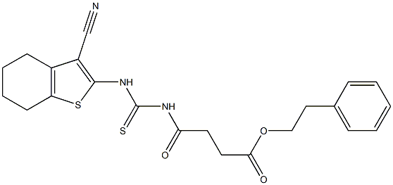 phenethyl 4-({[(3-cyano-4,5,6,7-tetrahydro-1-benzothiophen-2-yl)amino]carbothioyl}amino)-4-oxobutanoate