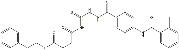 phenethyl 4-{[(2-{4-[(2-methylbenzoyl)amino]benzoyl}hydrazino)carbothioyl]amino}-4-oxobutanoate,,结构式