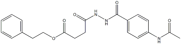 phenethyl 4-{2-[4-(acetylamino)benzoyl]hydrazino}-4-oxobutanoate Struktur