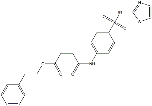 phenethyl 4-oxo-4-{4-[(1,3-thiazol-2-ylamino)sulfonyl]anilino}butanoate,,结构式