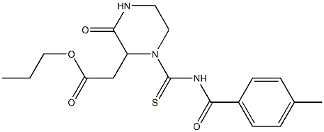 propyl 2-(1-{[(4-methylbenzoyl)amino]carbothioyl}-3-oxo-2-piperazinyl)acetate|