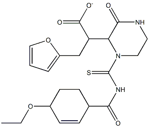 tetrahydro-2-furanylmethyl 2-(1-{[(4-ethoxybenzoyl)amino]carbothioyl}-3-oxo-2-piperazinyl)acetate,,结构式