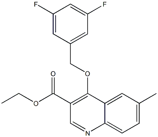 ethyl 4-[(3,5-difluorobenzyl)oxy]-6-methyl-3-quinolinecarboxylate 化学構造式
