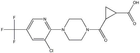 2-({4-[3-chloro-5-(trifluoromethyl)-2-pyridinyl]piperazino}carbonyl)cyclopropanecarboxylic acid 化学構造式