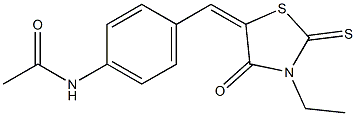 N-{4-[(3-ethyl-4-oxo-2-thioxo-1,3-thiazolan-5-yliden)methyl]phenyl}acetamide Structure