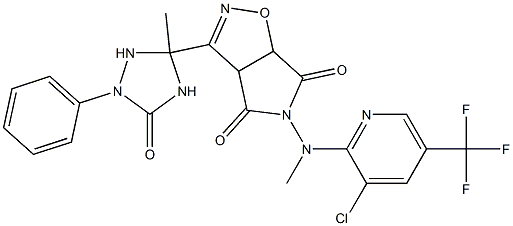 5-[[3-chloro-5-(trifluoromethyl)-2-pyridinyl](methyl)amino]-3-(3-methyl-5-oxo-1-phenyl-1,2,4-triazolan-3-yl)-3aH-pyrrolo[3,4-d]isoxazole-4,6(5H,6aH)-dione,,结构式
