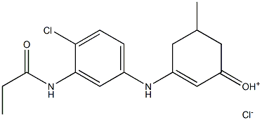 {3-[4-chloro-3-(propionylamino)anilino]-5-methyl-2-cyclohexenyliden}oxonium chloride