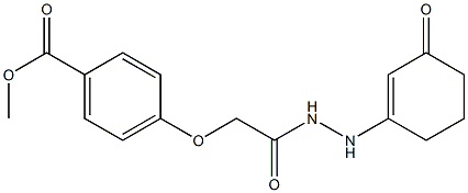 methyl 4-{2-oxo-2-[2-(3-oxo-1-cyclohexenyl)hydrazino]ethoxy}benzenecarboxylate Struktur